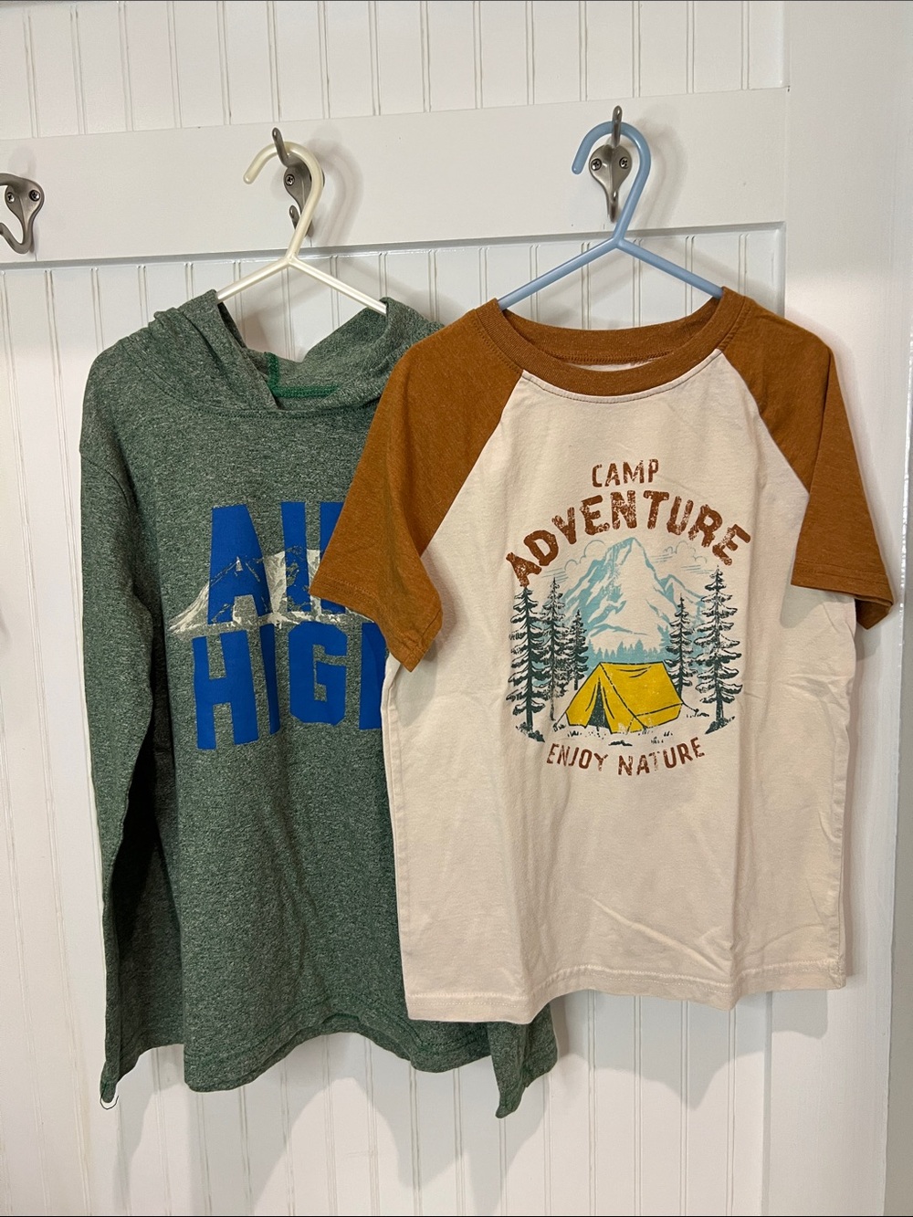 jumping beans Cream & Brown 'Camp Adventure' Raglan Tee with Yellow Tent Graphic